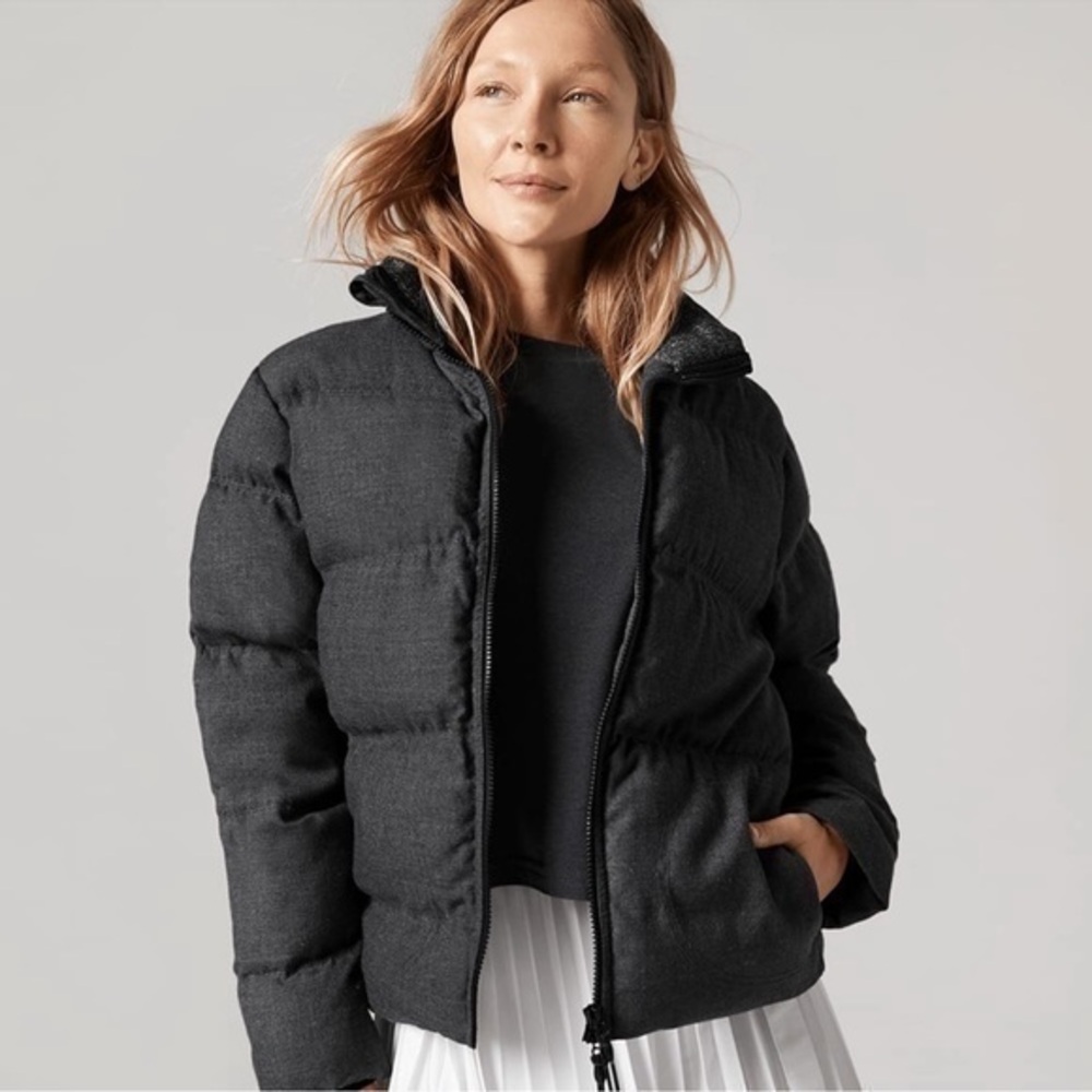 NWT Allbirds Trino Puffer Jacket Charcoal Grey Women’s Size Small Merino Wool - Picture 1 of 9